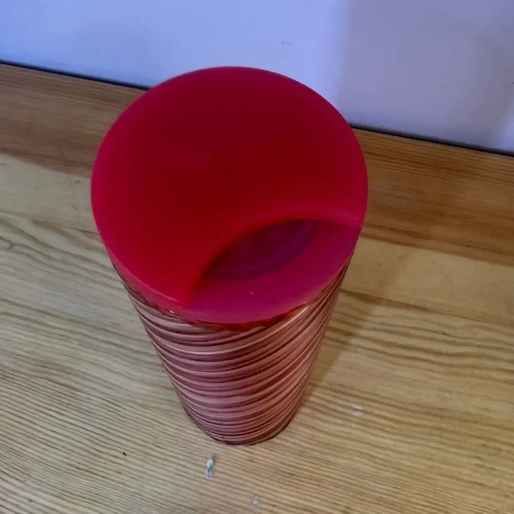 Starbucks Pink Red Swirl Cold Cup Tumbler 24 oz Reusable